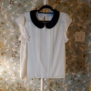 CeCe White Blouse with Collar  XL